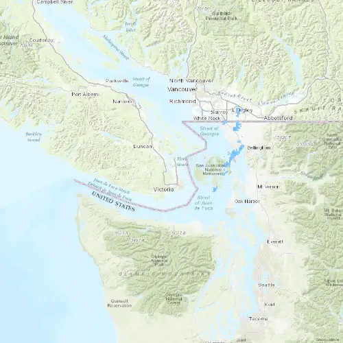 Radar near Victoria (Hartland) at now — 10:06 pm PDT, Fri Jul 10