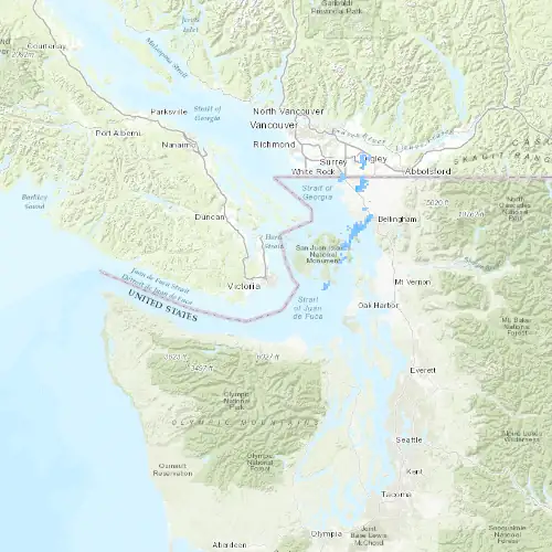 Radar near Victoria (University of) at now — 10:06 pm PDT, Fri Jul 10