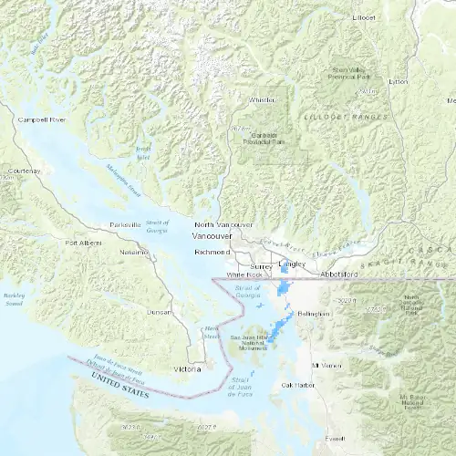 Radar near West Vancouver at now — 10:00 pm PDT, Fri Jul 10