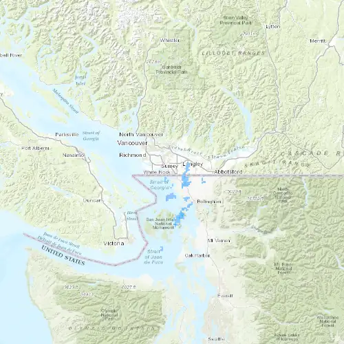 Radar near White Rock at now — 9:54 pm PDT, Fri Jul 10