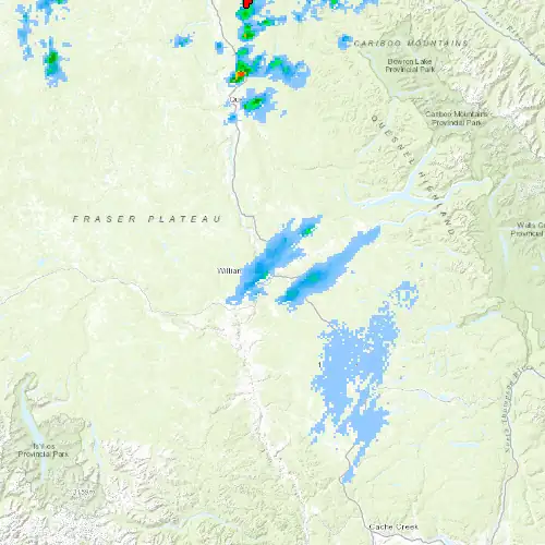 Radar near Williams Lake at now — 9:54 pm PDT, Fri Jul 10