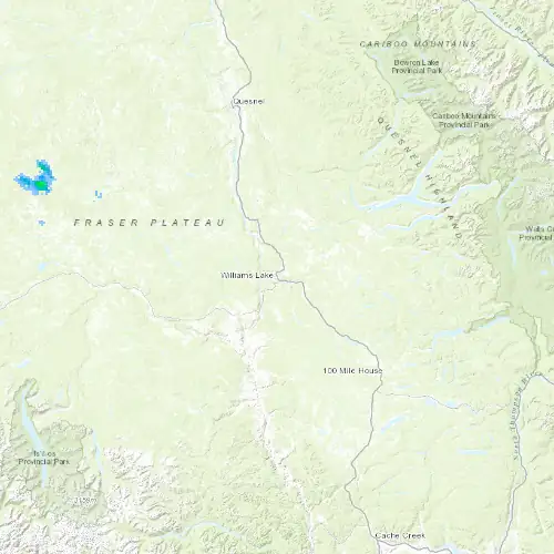 Radar near Williams Lake at now — 8:00 pm PDT, Mon Sep 7