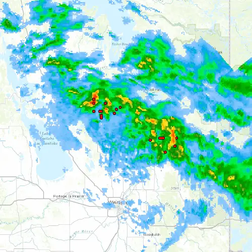 Radar near Arnes at now — 9:54 pm CDT, Mon Sep 7