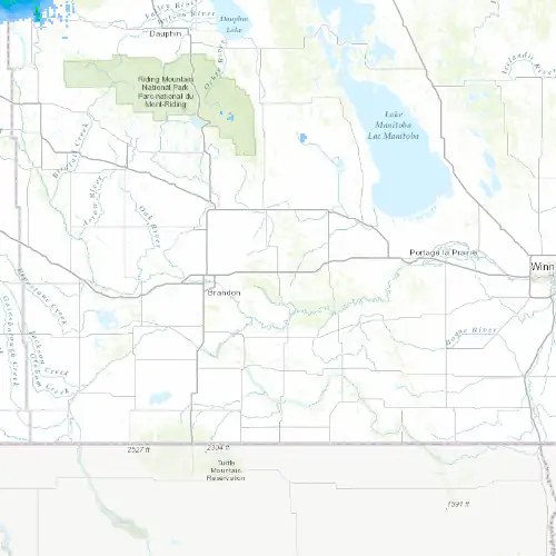 Radar near Carberry at now — 11:54 pm CDT, Fri Jul 10