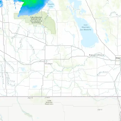 Radar near Carberry at now — 1:00 am CDT, Sat Jul 11