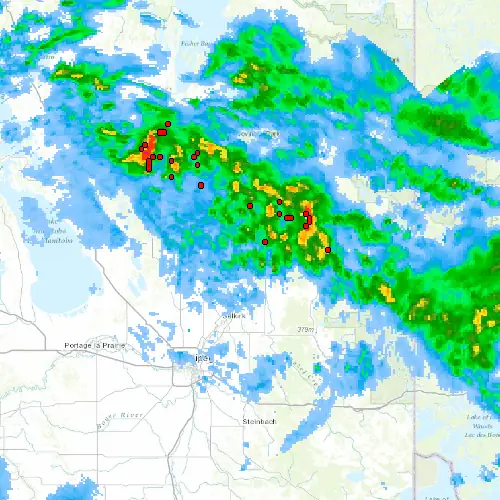 Radar near Grand Beach at now — 10:00 pm CDT, Mon Sep 7