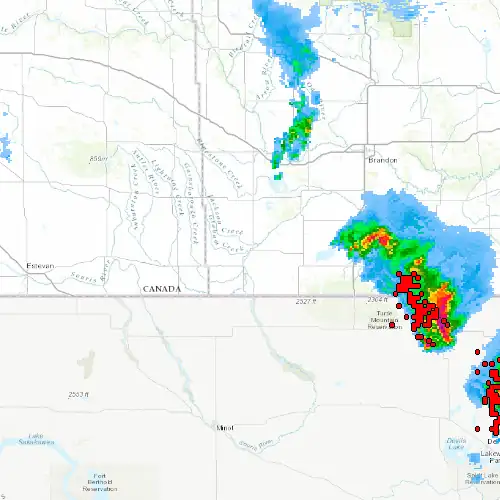 Radar near Melita at now — 10:00 pm CDT, Mon Sep 7