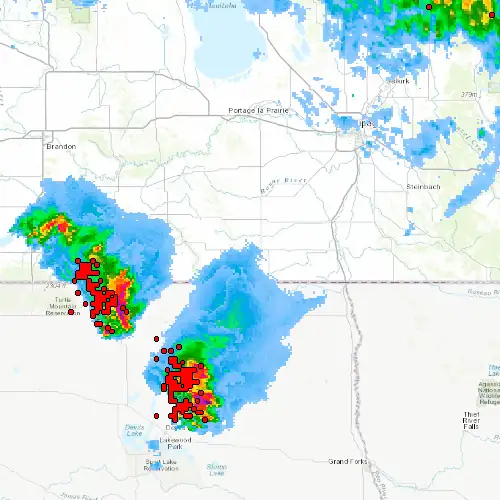 Radar near Morden at now — 10:00 pm CDT, Mon Sep 7