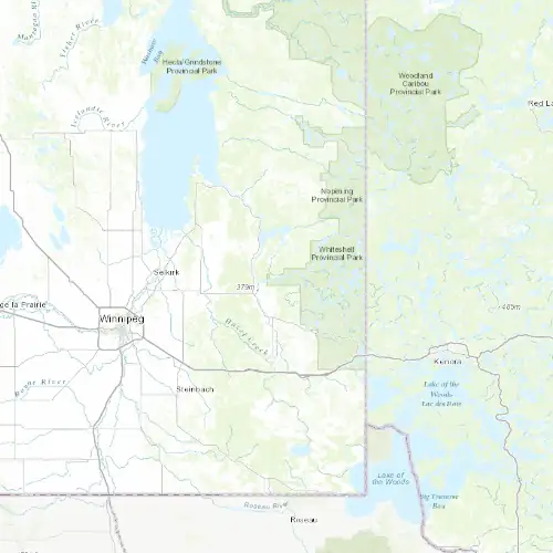 Radar near Pinawa at now — 11:54 pm CDT, Fri Jul 10