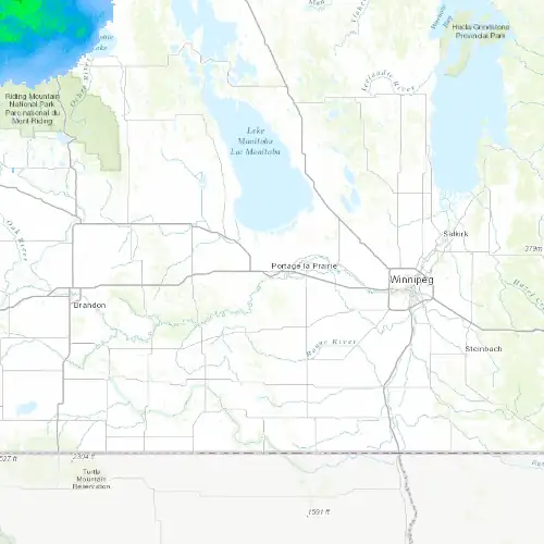 Radar near Portage la Prairie at now — 1:12 am CDT, Sat Jul 11