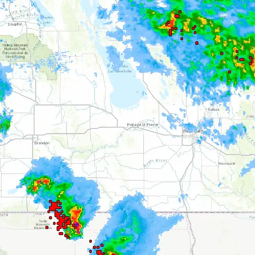Radar near Portage la Prairie at now — 10:06 pm CDT, Mon Sep 7
