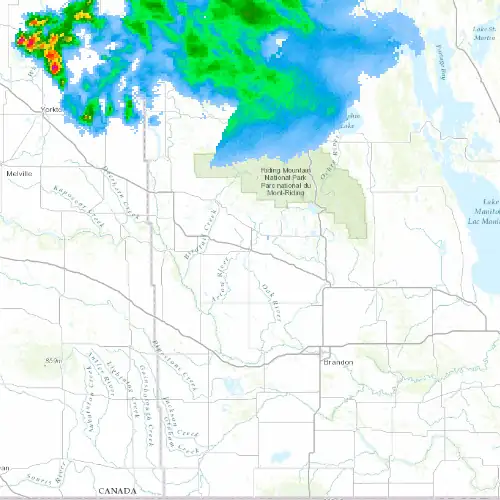 Radar near Shoal Lake at now — 1:12 am CDT, Sat Jul 11