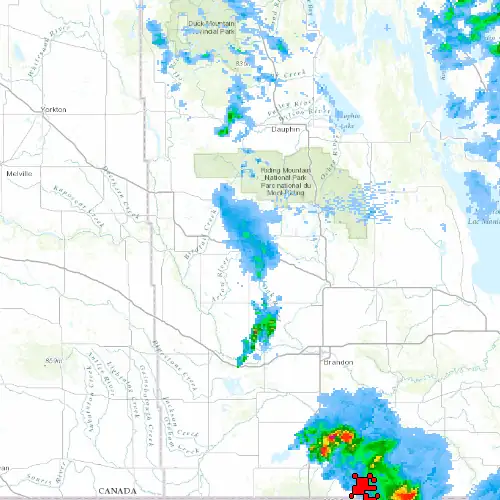 Radar near Shoal Lake at now — 10:06 pm CDT, Mon Sep 7