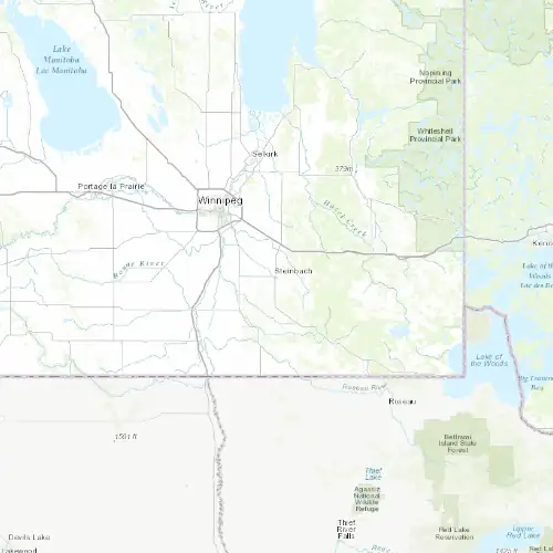 Radar near Steinbach at now — 11:48 pm CDT, Fri Jul 10