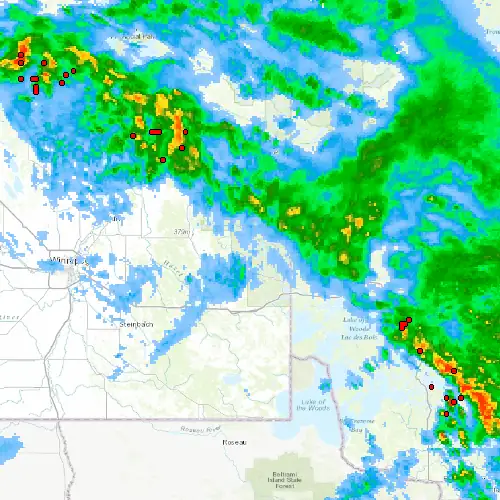Radar near Whiteshell at now — 9:54 pm CDT, Mon Sep 7