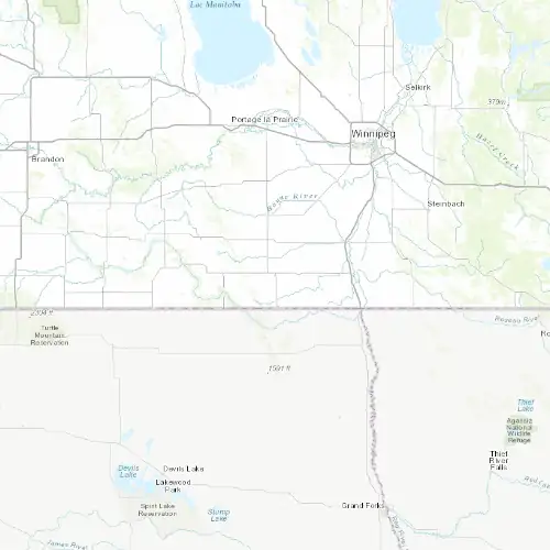 Radar near Winkler at now — 1:00 am CDT, Sat Jul 11