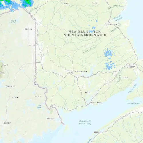 Radar near Fredericton at now — 12:00 am ADT, Tue Sep 8