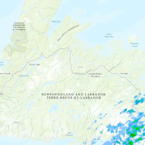 Radar near Badger at now — 2:18 am NDT, Sat Jul 11
