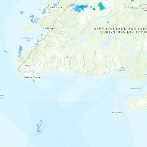 Radar near Burgeo at now — 12:30 am NDT, Tue Sep 8