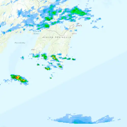 Radar near Cape Race at now — 2:30 am NDT, Sat Jul 11