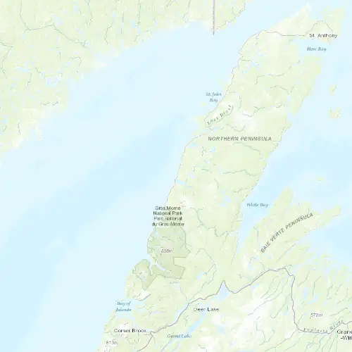 Radar near Daniel's Harbour at now — 2:30 am NDT, Sat Jul 11