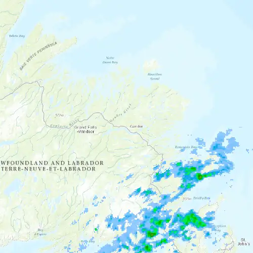 Radar near Gander at now — 2:18 am NDT, Sat Jul 11