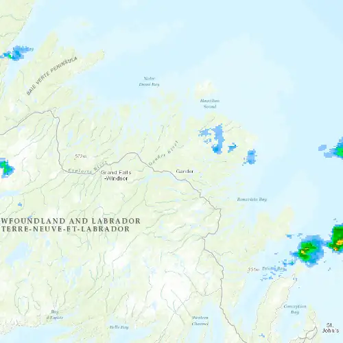 Radar near Gander at now — 12:24 am NDT, Tue Sep 8