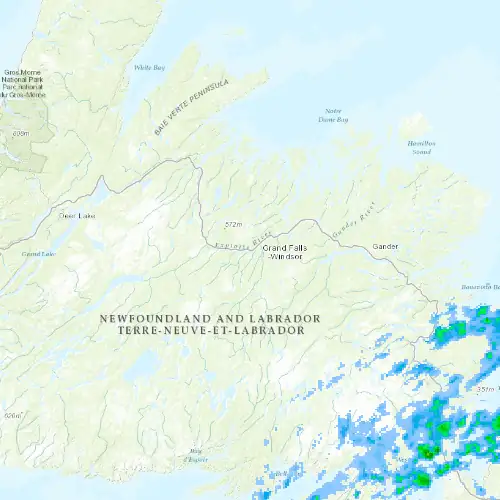 Radar near Grand Falls-Windsor at now — 2:30 am NDT, Sat Jul 11
