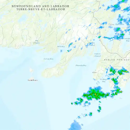 Radar near Marystown at now — 3:36 am NDT, Sat Jul 11