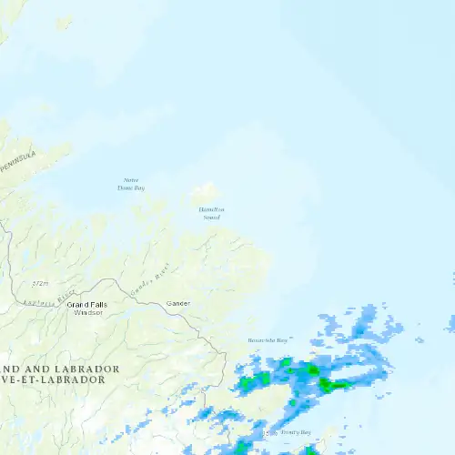 Radar near Musgrave Harbour at now — 2:30 am NDT, Sat Jul 11