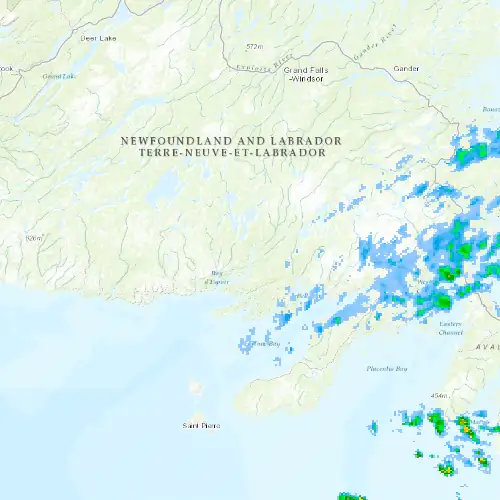 Radar near St. Alban's at now — 2:30 am NDT, Sat Jul 11