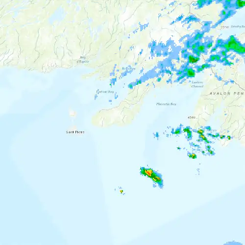 Radar near St. Lawrence at now — 2:24 am NDT, Sat Jul 11