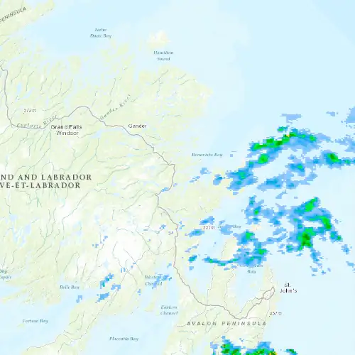 Radar near Terra Nova (National Park) at now — 3:42 am NDT, Sat Jul 11