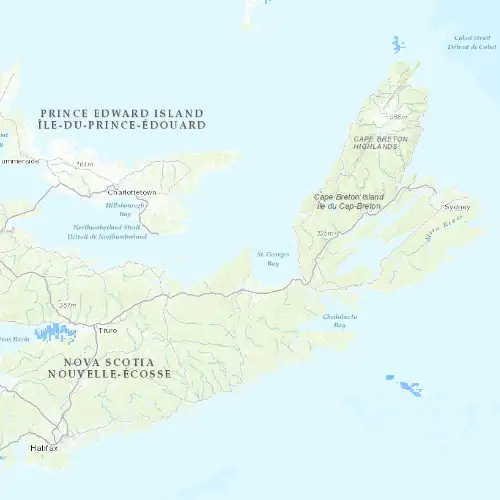 Radar near Cape George at now — 12:00 am ADT, Tue Sep 8
