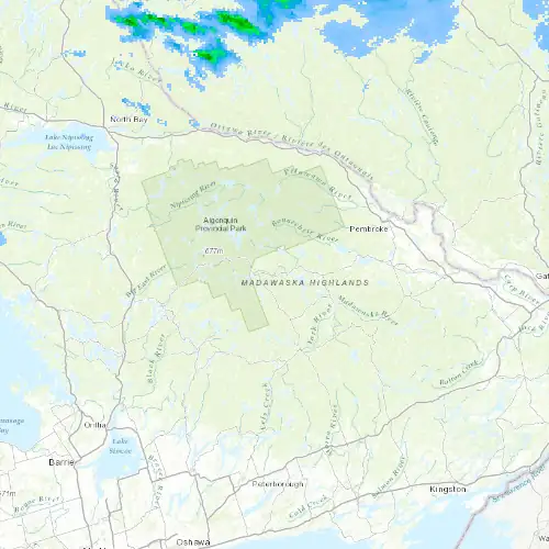 Radar near Algonquin Park (Brent) at now — 11:06 pm EDT, Mon Sep 7