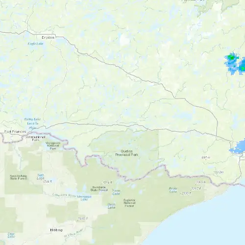 Radar near Atikokan at now — 1:06 am EST, Sat Jul 11