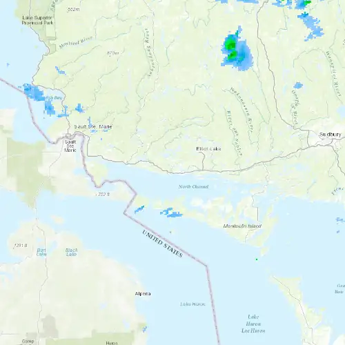 Radar near Blind River at now — 11:00 pm EDT, Mon Sep 7