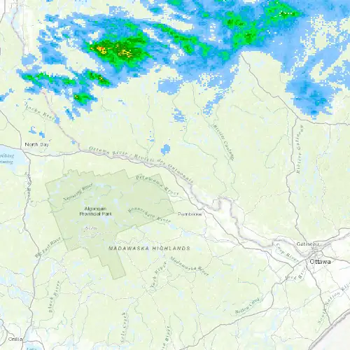 Radar near Deep River at now — 10:54 pm EDT, Mon Sep 7