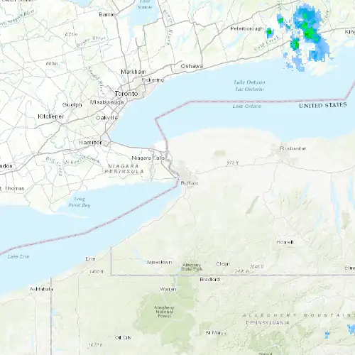 Radar near Fort Erie at now — 1:00 am EDT, Sat Jul 11