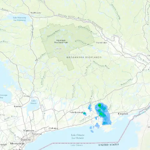 Radar near Haliburton at now — 12:48 am EDT, Sat Jul 11