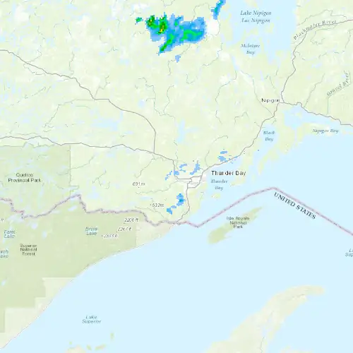Radar near Kakabeka Falls at now — 1:00 am EDT, Sat Jul 11