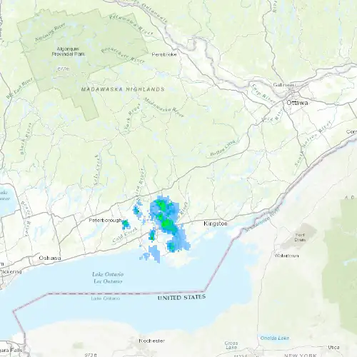 Radar near Kaladar at now — 12:54 am EDT, Sat Jul 11