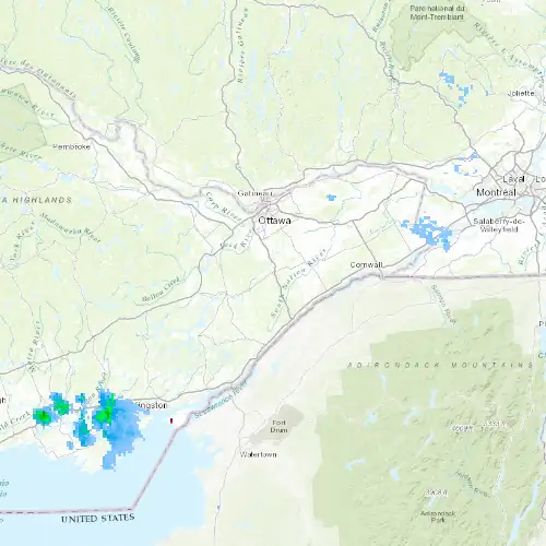 Radar near Kemptville at now — 2:06 am EDT, Sat Jul 11