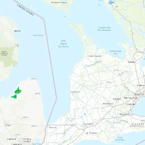 Radar near Kincardine at now — 11:00 pm EDT, Mon Sep 7