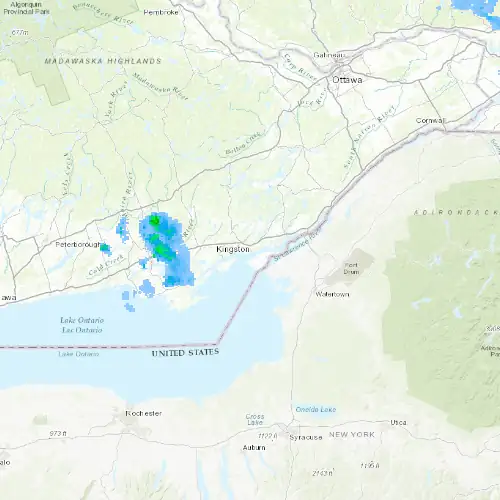 Radar near Kingston at now — 12:48 am EDT, Sat Jul 11