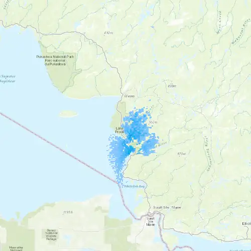 Radar near Lake Superior (Provincial Park) at now — 1:00 am EDT, Sat Jul 11