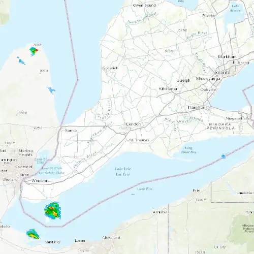 Radar near London at now — 2:06 am EDT, Sat Jul 11