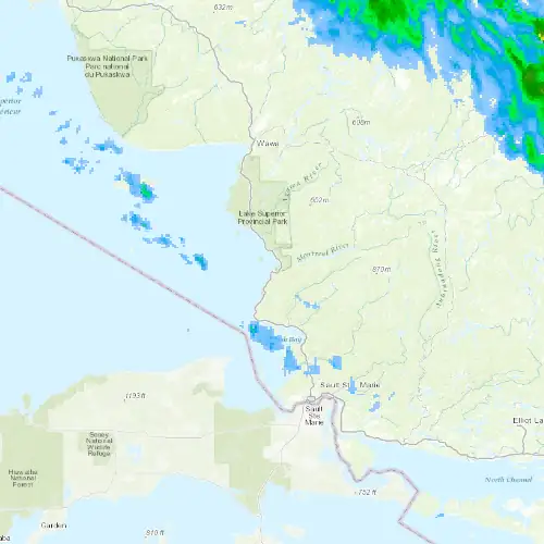 Radar near Montreal River Harbour at now — 11:06 pm EDT, Mon Sep 7