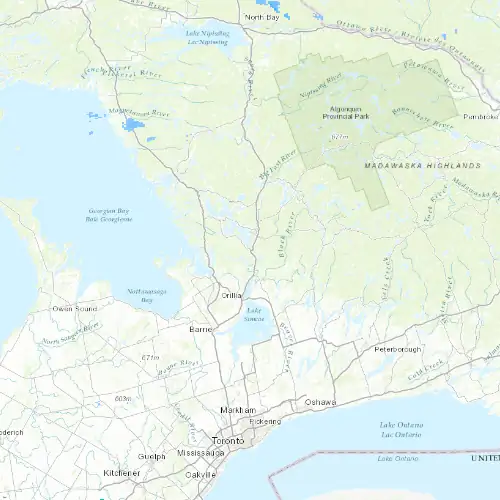 Radar near Muskoka at now — 11:00 pm EDT, Mon Sep 7