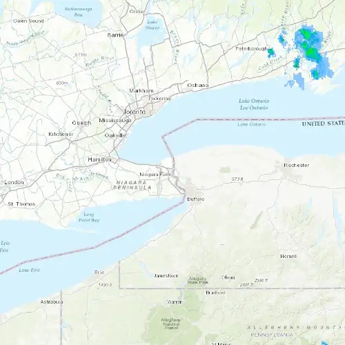 Radar near Niagara Falls at now — 12:54 am EDT, Sat Jul 11